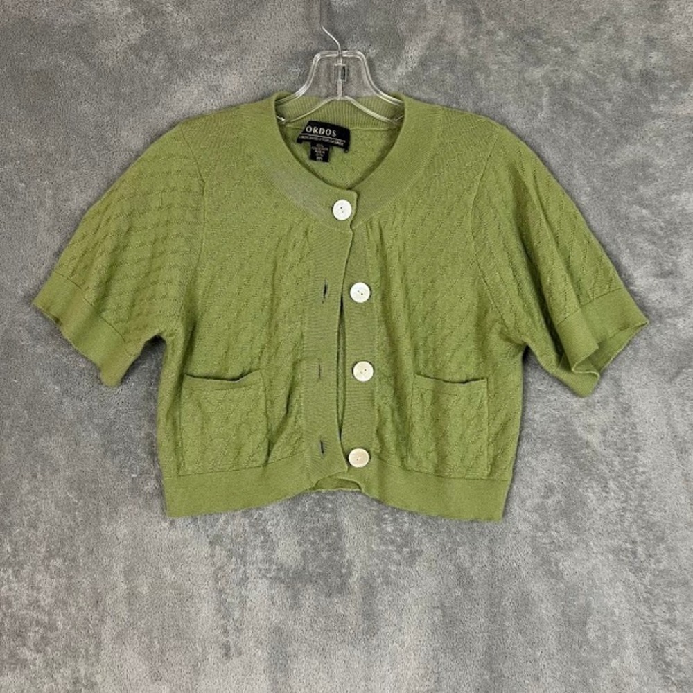 Ordos 100% Cashmere Cropped Cardigan Womens S Preppy Old Money Gilmore